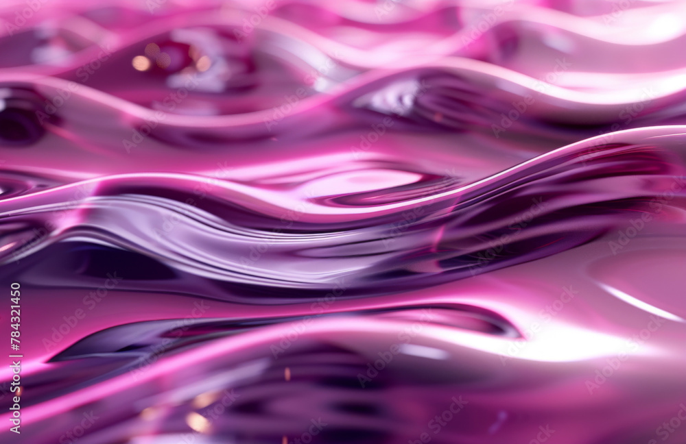 Fototapeta premium Vivid 3D digital waves in shades of pink and purple, enhanced depth and texture