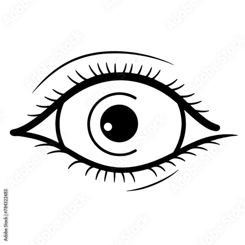 Vector outline icon of an eye, ideal for vision and surveillance-themed designs.