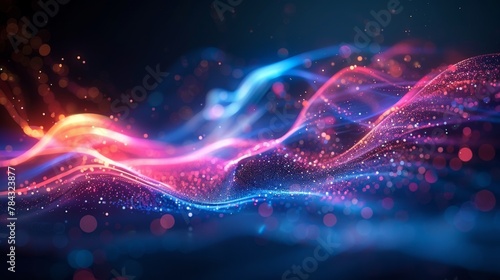 Colorful abstract light wave photo