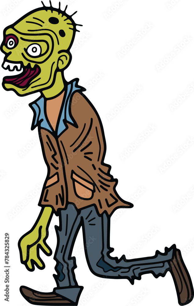 isolate zombie character on background isolate zombie character on background
