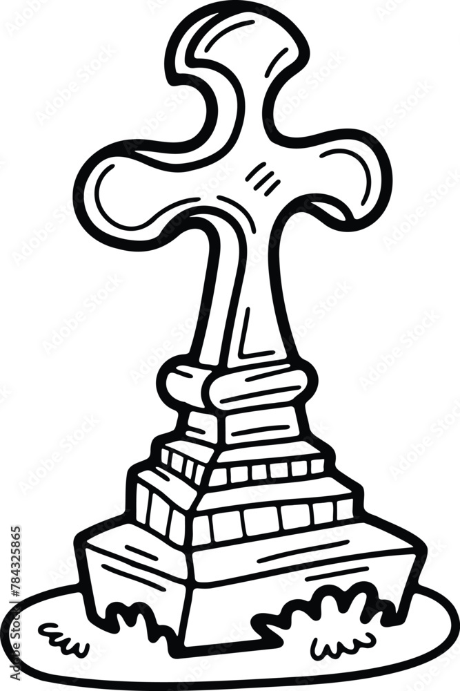 isolate grave flat illustrator on background isolate grave flat illustrator on background