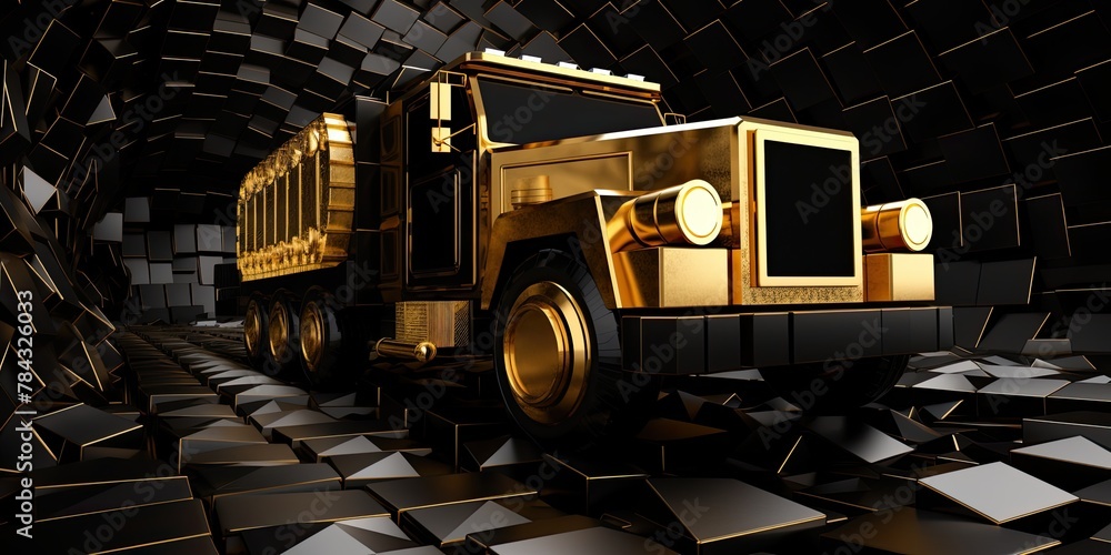 Loading mining products onto a large mining truck, showcasing the heavy-duty capabilities of the vehicle.