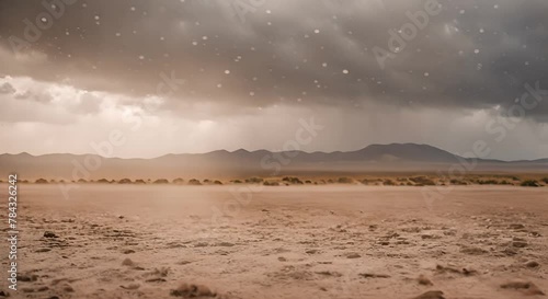 Rain in the desert. photo