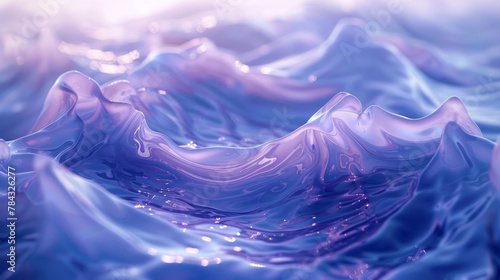 Tranquil blue liquid waves with a soft glowing essence.