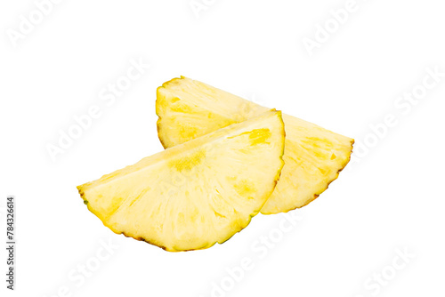 Pineapple slices, pineapple cross section. Ananas comosus, transparent background