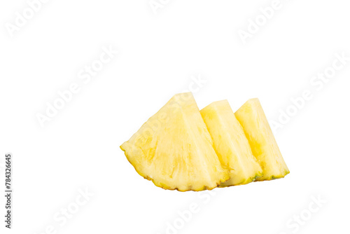 Pineapple slices, pineapple cross section. Ananas comosus, transparent background