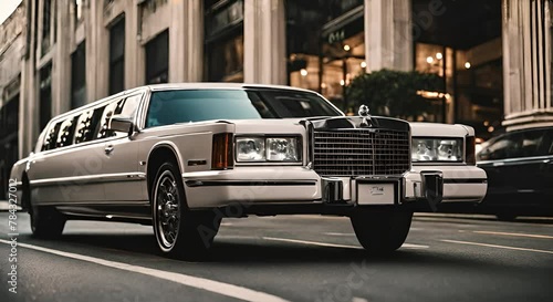 Elegant limousine in the city. photo