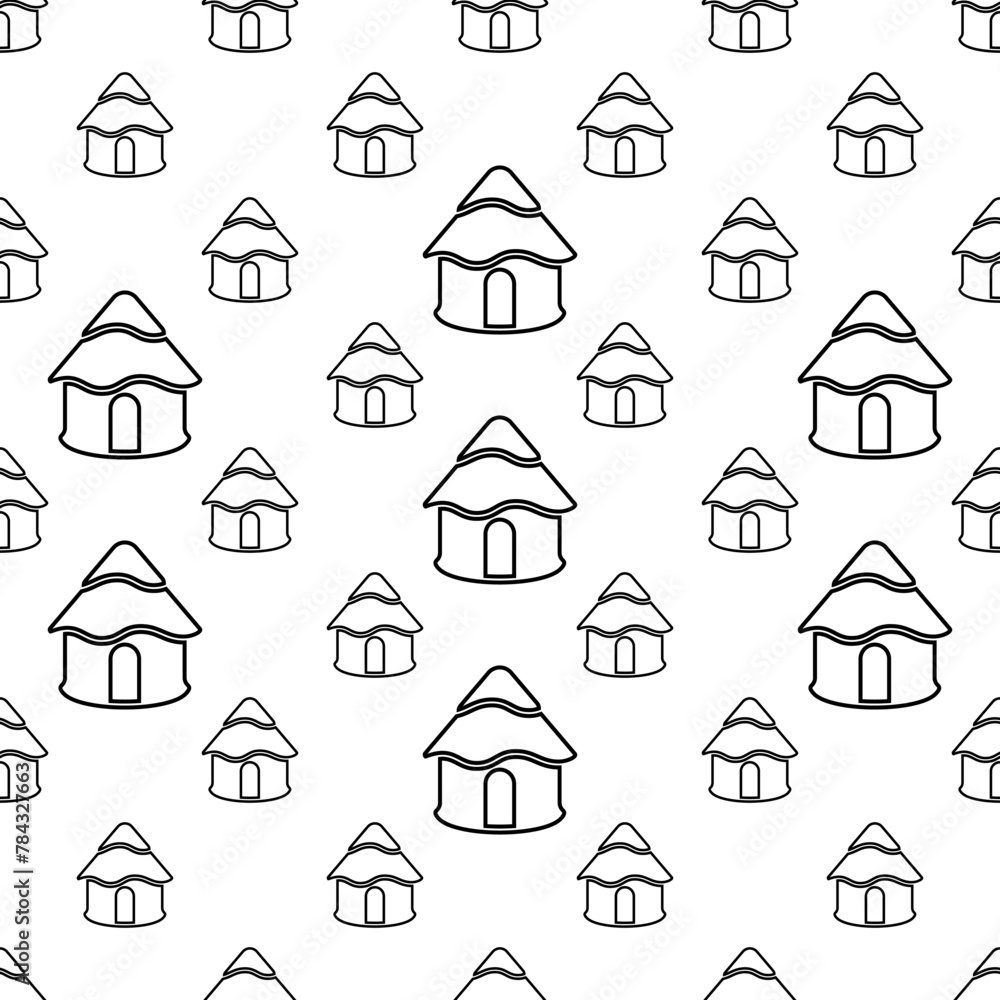 Hut Icon Seamless Pattern M_2112002 Hut Icon Seamless Pattern M_2112002