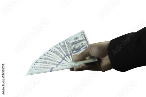 A person is holding a bunch of money in their hand