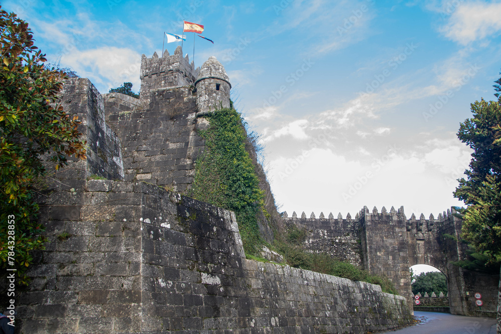 At Baiona - Spain - on november 2023 - old fortress of monte boi or monte real, overlooking the city and sea