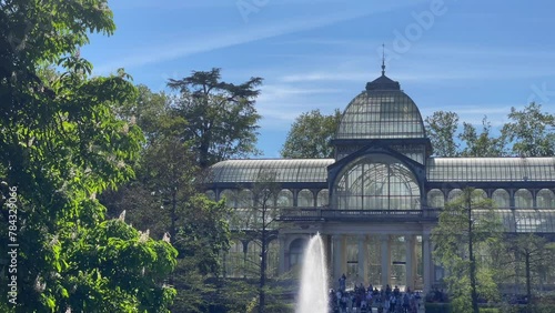 Madrid, Parque del Retiro, Alfonso XII monument, Spain, High quality 4k footage