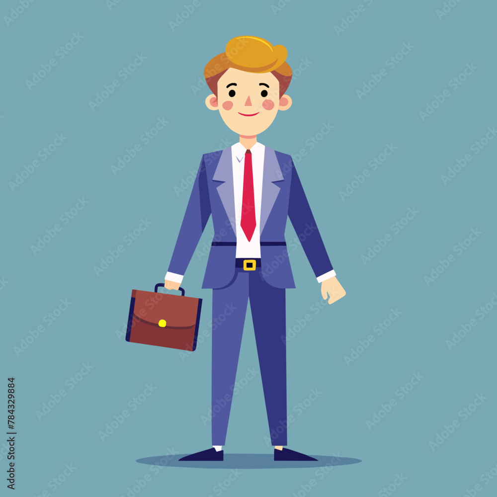 Businessperson Holding Briefcase, Corporate Professional, Executive Illustration