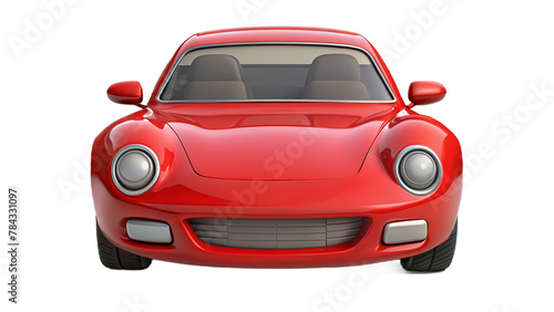 3d cartoon sport red car isolated on transparent background © MS Store