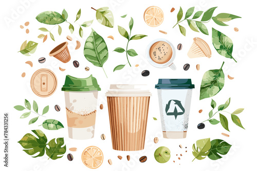 Eco-friendly packaging solutions featuring compostable plastics, plant-based polymers, and sustainable alternatives to traditional materials photo