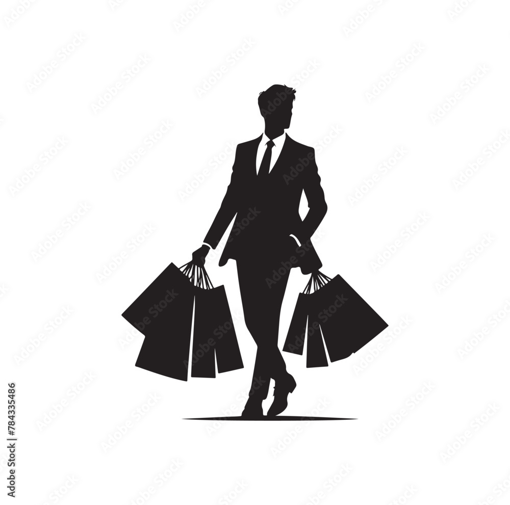 man carrying bags,shopping, silhouette vector illustration man carrying bags,shopping, silhouette vector illustration