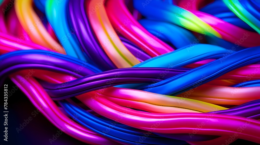 Vibrant Twisted Cables Colorful Abstract Background Texture Vibrant Twisted Cables Colorful Abstract Background Texture