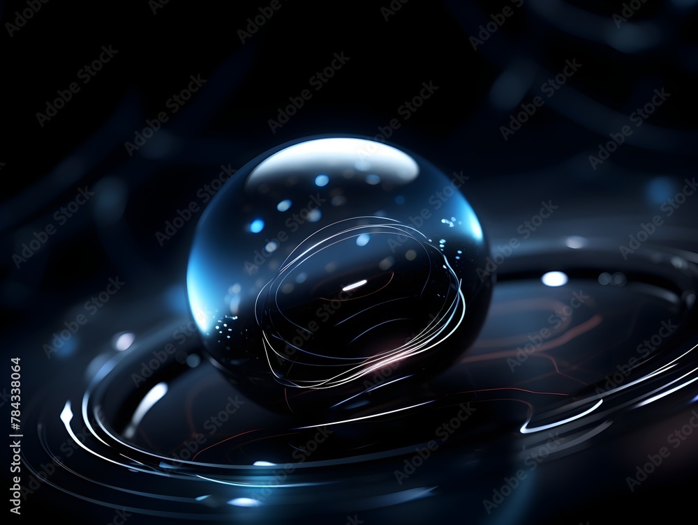 Innovative Quantum Technology Sphere in Captivating Dark Futuristic Ambiance Innovative Quantum Technology Sphere in Captivating Dark Futuristic Ambiance