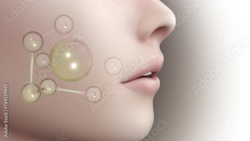 Beauty and skin care and get rid of wrinkles, dark spots, 3D rendering