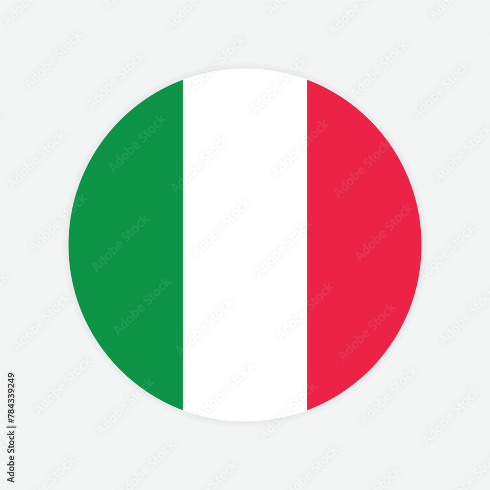 Italy national flag vector illustration. Italy Round flag.
Italy national flag vector illustration. Italy Round flag.