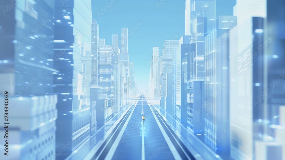 Background material: A minimalist futuristic city with a sense of technology