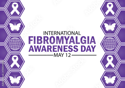 International Fibromyalgia Awareness Day Vector illustration. May 12. Health concept. Template for background, banner, card, poster with text inscription. 