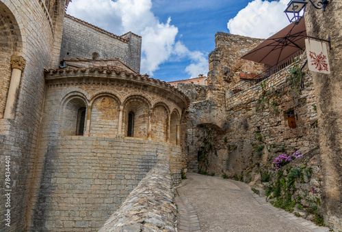 Medieval streets of the beautiful French village of Saint-Guilhem-le-Desert 