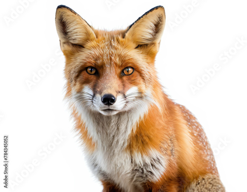 Fox Isolated On White Background, Ai Illustration