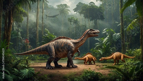 an image of the tyrannosaurusus on the jungle