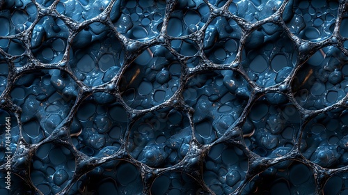 Close-up of a blue bubble-like structure creating a mesmerizing abstract background.