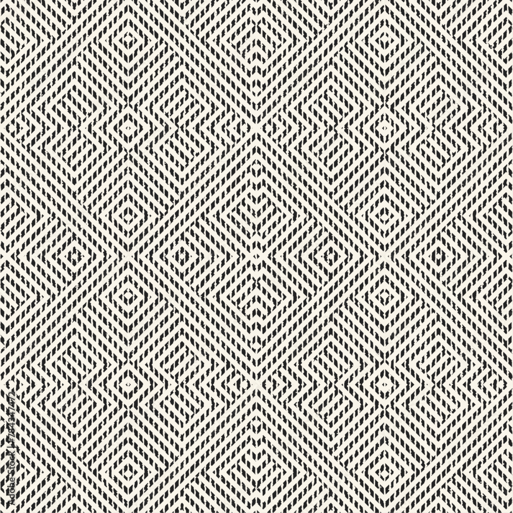 Monochrome Grain Textured Kaleidoscope Pattern Monochrome Grain Textured Kaleidoscope Pattern