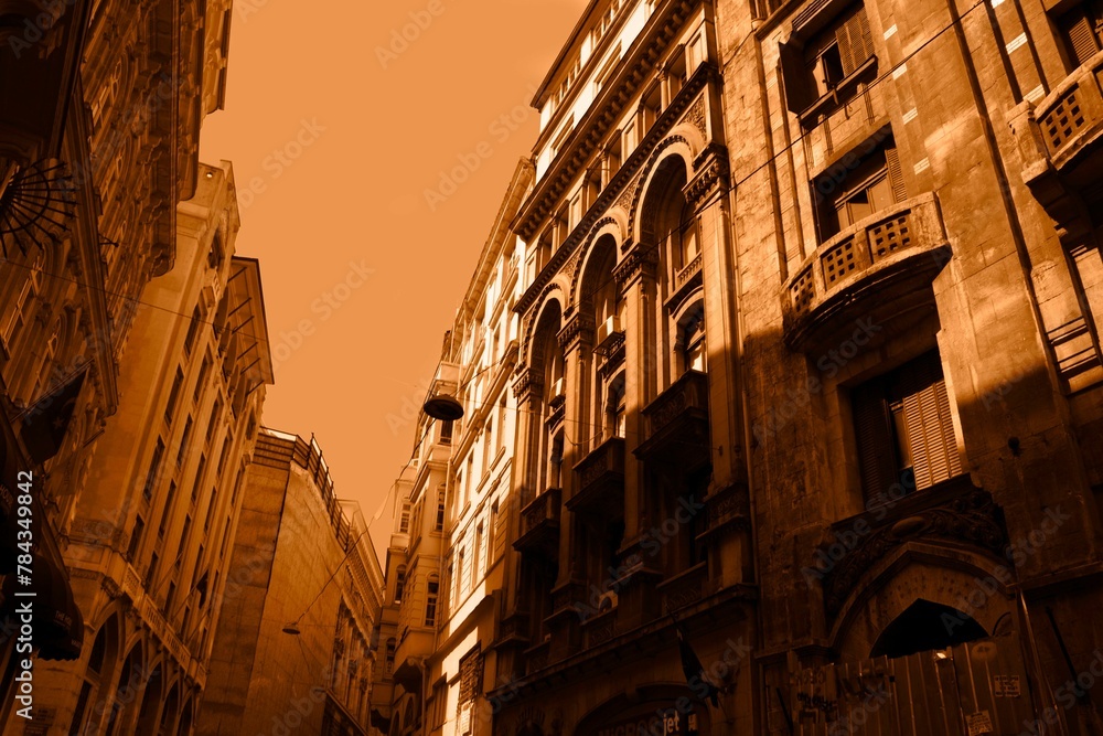View of the buildings in sepia effect in Istanbul, Turkey View of the buildings in sepia effect in Istanbul, Turkey