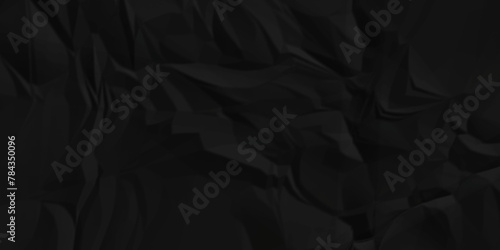 Dark black crumple paper wrinkled poster template ,blank glued creased paper texture background. black paper crumpled backdrop background. used for cardboard.	
