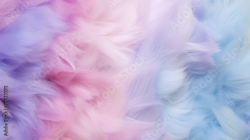 a pastel blue, pink and white feather blanketed with blury lines