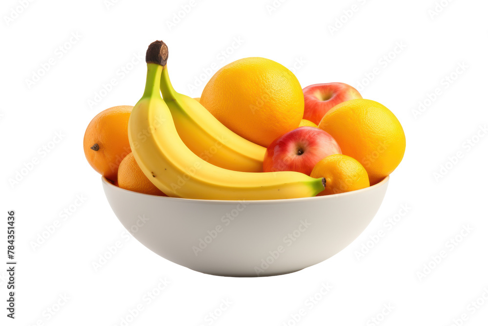 Bowl of various fruits, mango, orange, apple, banana.Isolated on transparent background. Bowl of various fruits, mango, orange, apple, banana.Isolated on transparent background.