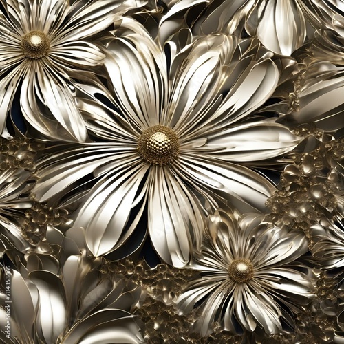 there are many flowers that look very fancy in these metal