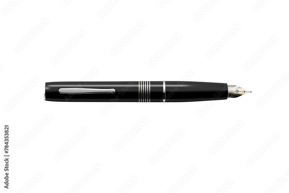 black fountain pen Placed.Isolated on transparent background. black fountain pen Placed.Isolated on transparent background.