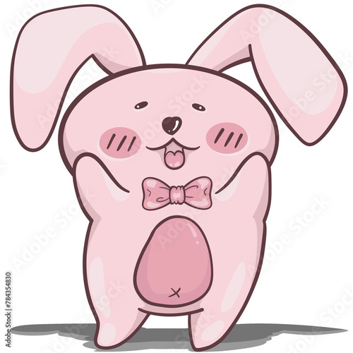Rabbit Character. PNG Illustration