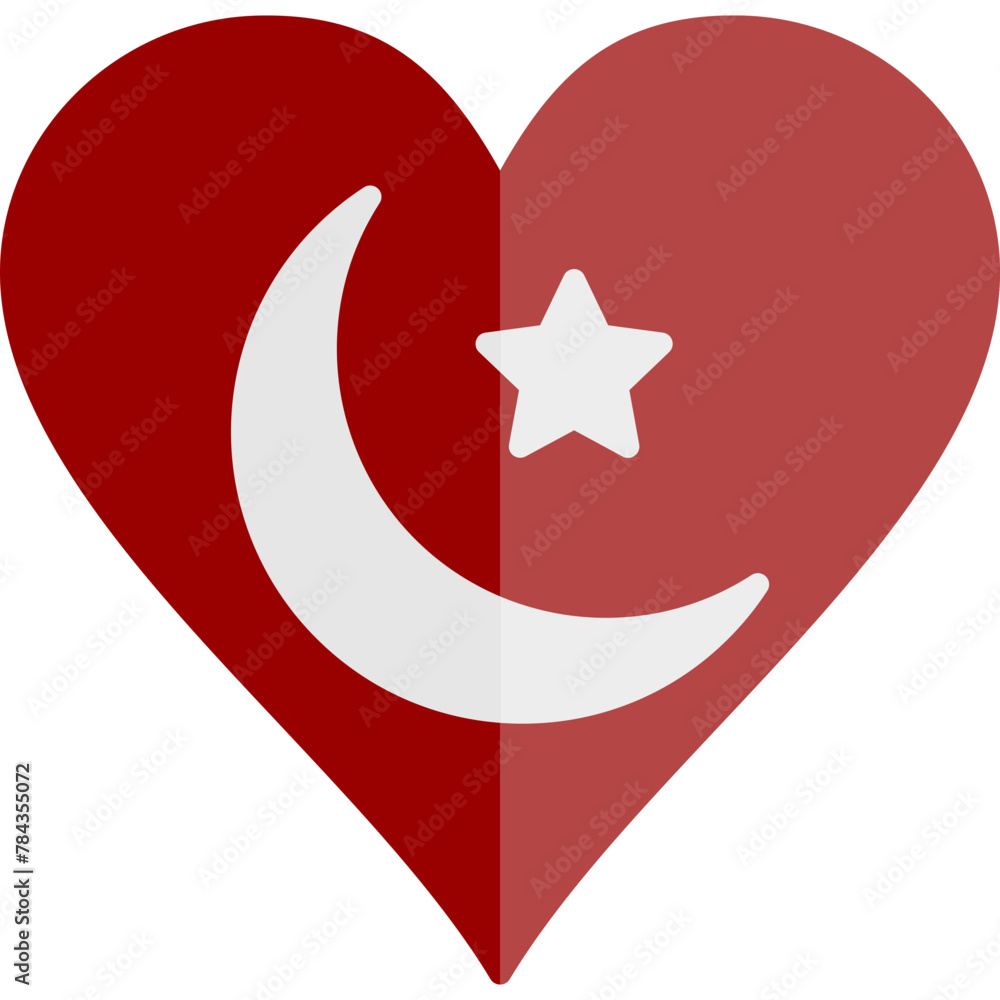 Moon Heart Icon Moon Heart Icon