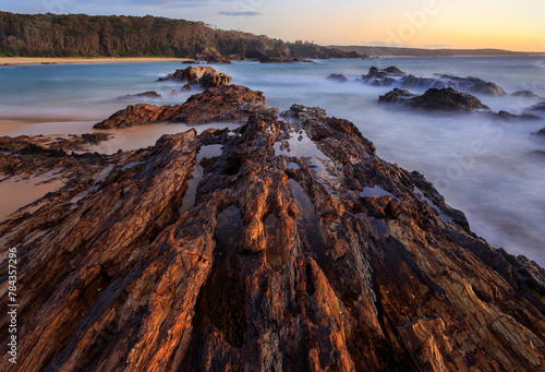 Mystery Bay coastal rocks in New South Wales, Australia