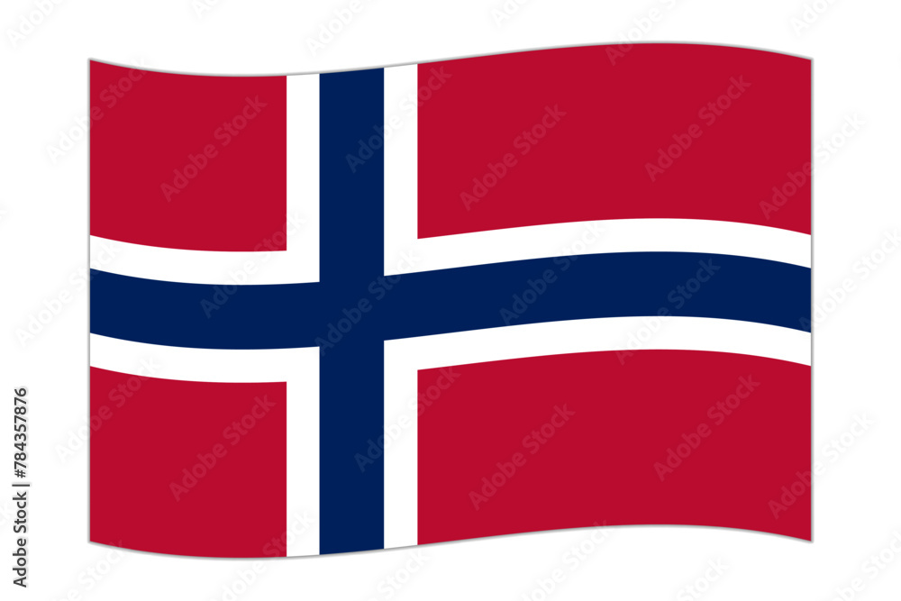 Obraz premium Waving flag of the country Norway. Vector illustration.