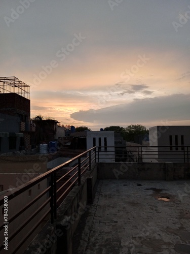Amazing sunset with clouds