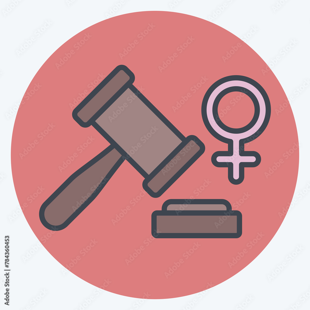Icon Women Law. related to Woman Day symbol. color mate style. simple design illustration Icon Women Law. related to Woman Day symbol. color mate style. simple design illustration