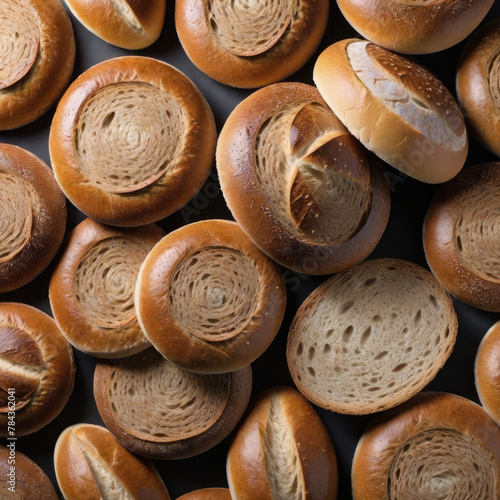 up photo round rye loaf bread Pattern