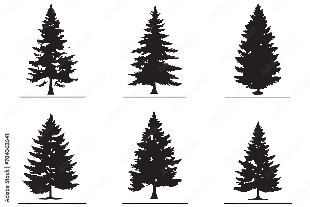 Obraz premium christmas trees set