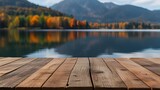 wooden bridge in lake, ai generated