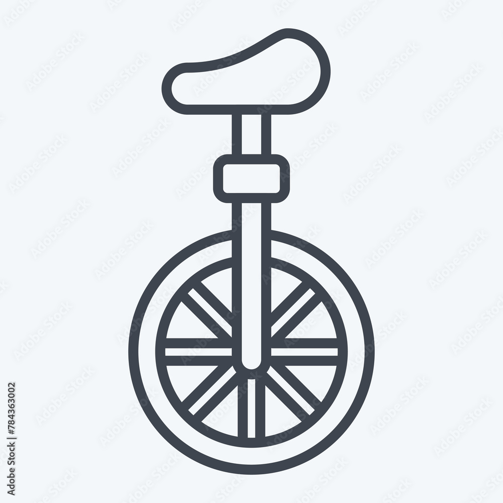 Icon Unicycle. related to Parade symbol. line style. simple design illustration