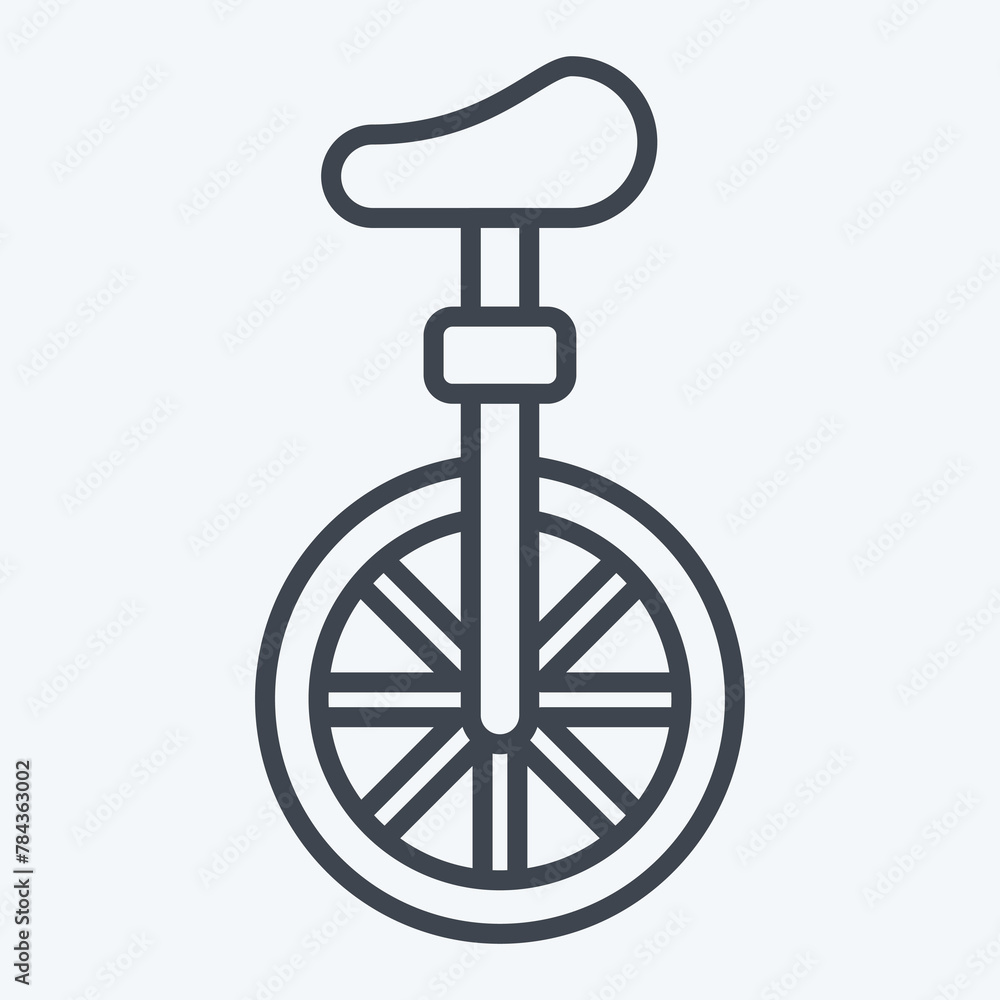 Icon Unicycle. related to Parade symbol. line style. simple design illustration Icon Unicycle. related to Parade symbol. line style. simple design illustration