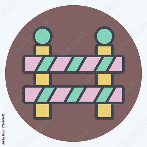 Icon Barrier. related to Parade symbol. color mate style. simple design illustration