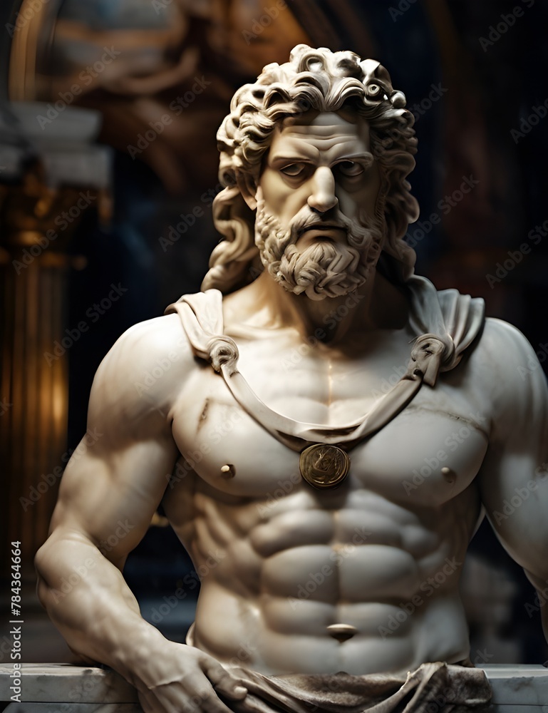 Greek mythology, Greek statue, stoic marble statue