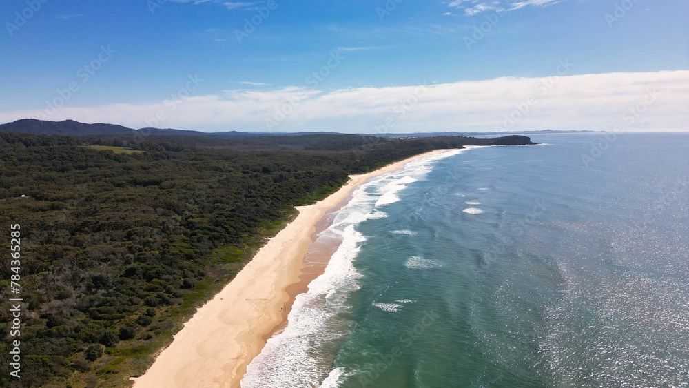 Beautiful view of a coastline of North Haven in NSW, Australia